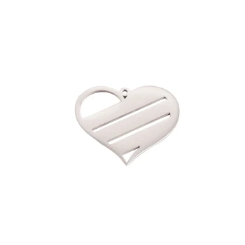 10ШТ 31 * 35 мм Трикольор Огледално полиране на неръждаема стомана, Кухи висулки във формата на сърце любов, подходящи за бижута, медальони-окачване