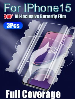 15ProMax Предната и Задната Защитно Фолио За Екрана на iPhone 15Pro Max Soft Butterfly Гидрогелевая Филм IPhone15 15Plus С Пълно Покритие