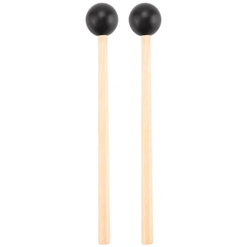 2 елемента Меки гумени шапки, дървена дръжка, звънци за подробности музикални инструменти Glockenspiel, Ксилофон, камбанка