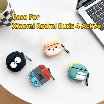 3D калъф за слушалки XiaoMi Redmi Рецептори 4 Активни Wireless Headphones, сладък силиконов калъф с 3D модел, зарядно устройство ще захранване кутия, калъф устойчив на удари