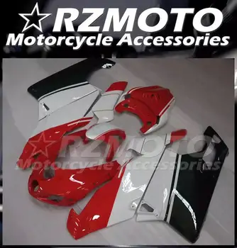 4Gifts Нов комплект обтекателей за мотоциклети ABS, годни за Ducati 749 999 2003 2004 2005 2006 03 04 05 06 Комплект за тяло Бял Червен черен