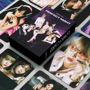 55 бр./компл. Kpop Idol LE SSERAFIM Нов Албум Perfect Night Lomo Картички Фотокарточки HD Картичка Печат Плакат САКУРА ЧЭВОН Подарък на Феновете