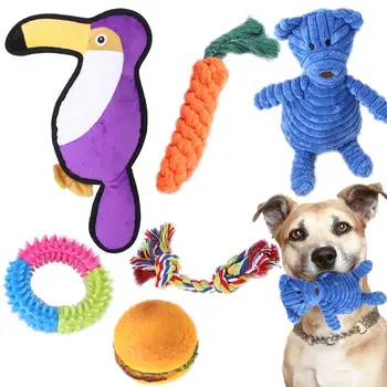 6ШТ Набор от Интерактивни Играчки За Кучета Играчки За Дъвчене с Въже едно Куче, Играчки За никнене на млечни Зъби на Кучето За Малки до Средни Кучета Игри На закрито, На Открито