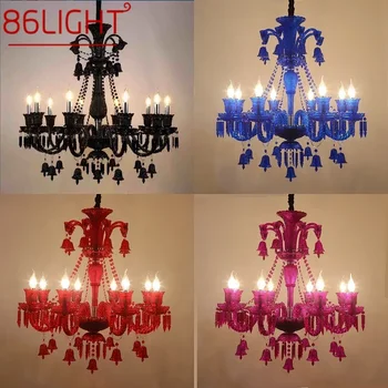 86LIGHT Луксозен стил Кристална окачен лампа Европейската свещ Художествена хол Ресторант Спалня Вила полилей