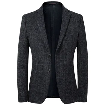 Icool Красив мъжки вълнен бизнес формален всекидневен костюм, палто, тънка яке