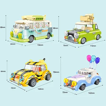 JAKI НОВ Творчески Мини Балон Сватбен Къмпинг Модел Автомобил Строителни Блокове, Сватба Парти Семейни Бижута Тухла Момиче, Подарък За Рожден Ден Играчка