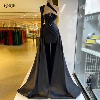 LORIE Черни вечерни рокли в сгъвката на едното рамо Дубай, расшитое мъниста рокля на Русалка за абитуриентски бал, рокли на знаменитости Саудитска Арабия, 2022 г.