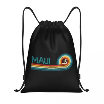 Maui Hawaii Surf Ретро Подарък за плаж, сърф Чанти дантела прозорци Спортна чанта Гореща Лека