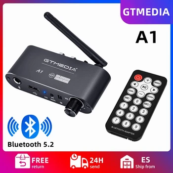 Аудиоадаптер GTMEDIA A1 Receiver Converter Bluthtooth 5.2 С 3.5 мм аудио + R/L събота и неделя Адаптер U Disk Play Mic IR-Дистанционно Управление