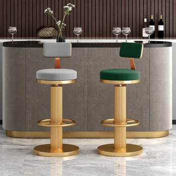 Банково стол, бар столове, стол с акцент, регулируеми въртящи се на бар столове, обзавеждане с метални мебели за дома Taburete Alto Cadeiras