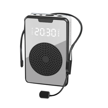 Безжична Усилвател на Глас Мегафон Bluetooth Микрофон Високоговорител с Микрофонной Слушалки За Екскурзовод-Черен