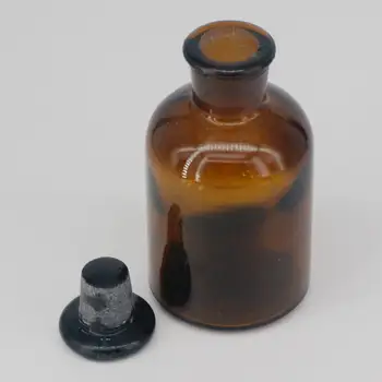 бутилка с тесен провлак от кафяво стъкло с обем 125 ml Със стъклена посуда за преподаване на химия в лабораторията Stooper