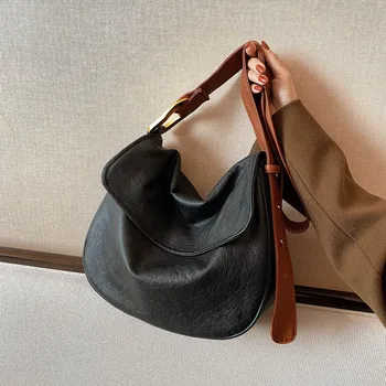 Голям мека изкуствена реколта женствена чанта за ръце, дизайнерски луксозни чанти, дамски чанти през рамо дамски чанти с горната дръжка за чанта-месинджър
