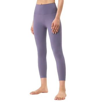 Дамски панталони за йога без колебание, с висока талия, безшевни, стегнати бедра, спортни панталони за фитнес