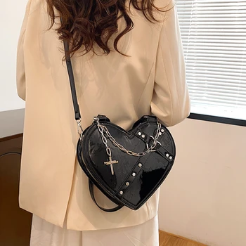 Дамски чанти в Продажба 2023, Висококачествена Дамска Чанта с цип от изкуствена кожа във формата на Сърце, Универсална чанта Advanced Sense