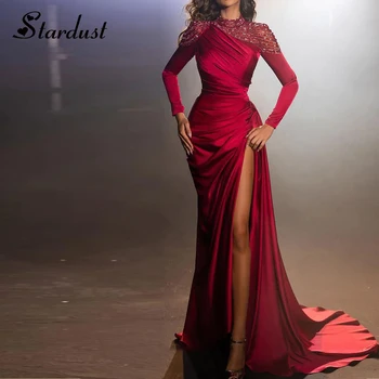 Елегантни вечерни рокли-тръба от Stardust с дълги ръкави и високо деколте, вечерна рокля знаменитост от Саудитска Арабия Vestidos De Gala по поръчка