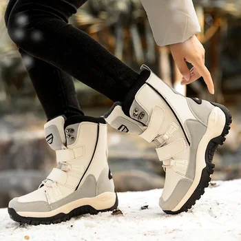 Зимна градинска обувки за алпинизъм, дамски високи минерални туристически обувки, изработени от памук, за трекинг, къмпинг и туризъм, зимни обувки