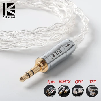 Кабел за слушалки KBEAR 4-жилен 4N от чисто сребро QDC/TFZ/2Pin/MMCX Усъвършенстване на линия 2.5/3.5/4.4 мм кабел за PEPI KZ TANGZU TRN SE535