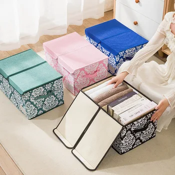 Кутия за сортиране на горнища с двоен капак, кутия за съхранение на дрехи, Гъвкав и многофункционален Сгъваем информационен кутия за печат в европейски стил