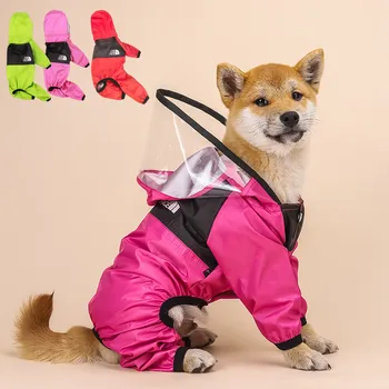 Лек, непромокаем дъждобран за кучета, всесезонни, all inclusive, с качулка, водонепроницаемое прозрачно пончо, дрехи за домашни любимци, костюм за куче
