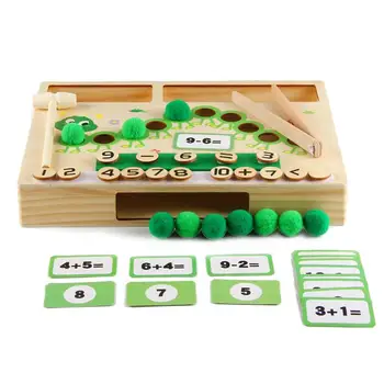 Математически играчки за деца на 3-5 години, считающая гъсеница за деца в предучилищна възраст, обучение по математика играчка за събиране и изваждане Montessori STEM