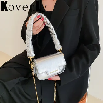 Мини чанта през рамо от водеща марка за жени, луксозни дизайнерски дамски малки чанти, лъскави кожени чанти-незабавни посланици през рамо, новост 2023