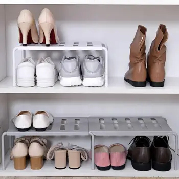 Многопластова стойка за обувки, спестявайки място в кухнята, Рафтове за багаж, Домашни хол, хотел, Пластмасови обувки, Чехли, Телескопична стойка за съхранение