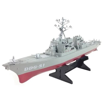 Модел на кораба-разрушителя с управляема ракета Статични играчки с демонстрация стойка Модел на военен кораб, САМ Забавни играчки Хоби Подарък за деца
