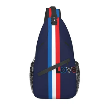 Нагрудная чанта под флаг на Франция Love Sling, изработен по поръчка на френски патриотичен раница през рамо за мъже, пътен походный раница
