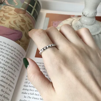 Неръждаема стомана, Златен, сребърен цвят Обикновено кръгли пръстени за жени Отлично качество на Геометричния пръст Реколта Мода Новост в корейски стил
