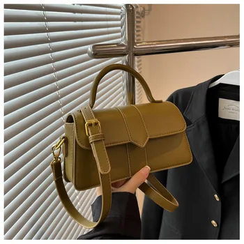 Новата реколта класически дамски чанта, однотонная чанта през рамо, модна тенденция чанта-месинджър, малка квадратна дамски проста чанта през рамо