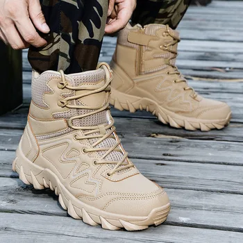 Нови тактически обувки Мъжки военно-спортни спортни обувки за катерене на открито, Туризъм обувки за къмпинг, Мъжки бойна обувки за пустинята 39-46 размер