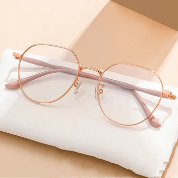 Оптични Очила в кръгла рамка, Нови Стилни Очила за късогледство, Предписани Очила за мъже и за жени, Луксозни Очила за късогледство без диоптър