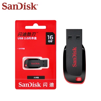 Оригинален SanDiskUSB2.0USB Устройство CZ50 Cool Blade Черно-Червено Флаш Памет Висококачествено Устройство за Съхранение на Високоскоростен Криптирани USB устройство