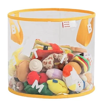 Преносима кошница за съхранение на играчки от утолщенного PVC, чанта за съхранение на пет доставки, кошница за закуски и дребни неща с подсилена дръжка