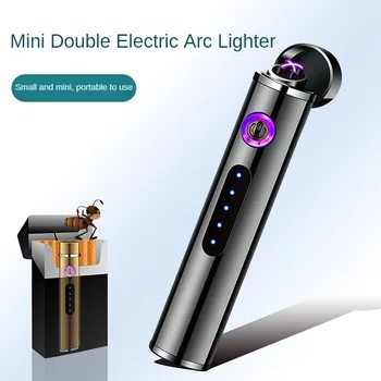 Преносима Плазменно-електродъгово запалка, USB-Акумулаторни и Електрически Запалки, Ветроупорен Аксесоари за пушене на цигари, Стръмни Мини-Подаръци за мъже