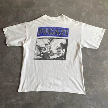 Реколта на 90-те години, Тениска Fugazi, Бял Xl, Малка Заплаха, Религия Нирва