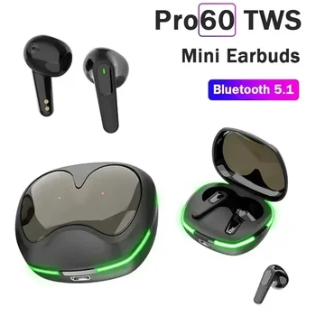 Слушалки TWS Pro60 Bluetooth, безжични слушалки, Hi-Fi слушалки, спортни слушалки с микрофон с шумопотискане за Huawei, Xiaomi