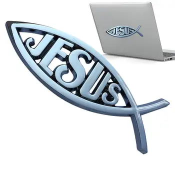Стикер с изображение на Риби на Исус Стикер с емблемата на колата Емблемата на Риби на Исус Християнска Религиозна Множество Стикер За прозореца на колата, на бронята на Камиона