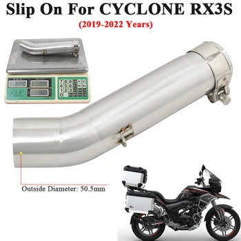 Тампон за CYCLONE RX3S ZS400GY-2 2019 - 2022 Изпускателна тръба мотоциклет Модифицирана Съставка на средно ниво от неръждаема стомана 51 мм