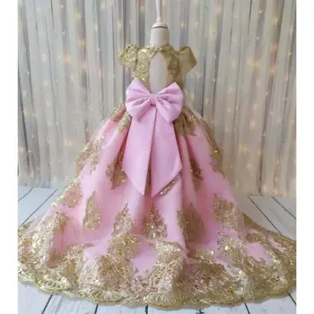 Тюлевые рокля с цветя модел за момичета на сватбата, за специален повод, за шаферките, за парти, за Първо причастие, за принцеси, детско бална рокля