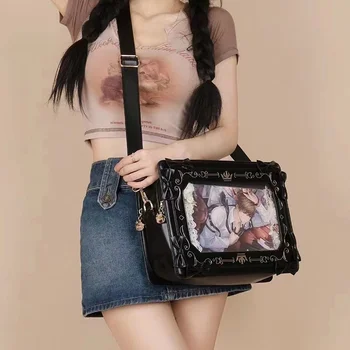 Фоторамка Прозрачна Чанта За Икона Go Out Pain Bag JK Lolita Чанта През Рамо През рамо Универсална Ретро-Опаковъчна Дъска