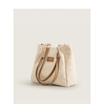 Чанти за жени 2022, ежедневни дамски чанта-тоут в ретро стил, с модерна елегантна чанта за пазаруване, чанта на верига от изкуствена кожа