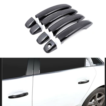 Черен панел в дръжката на вратата на колата е от въглеродни влакна за Audi A1 без дупки за смарт ключ